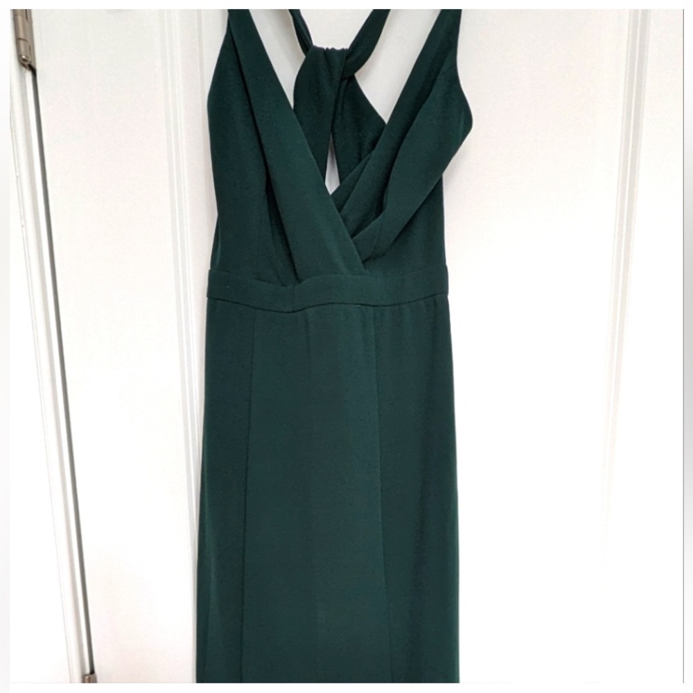 LULUS Green V Neck Twist Back Skater Maxi Length Prom Dress XS NWOT - Picture 3 of 10